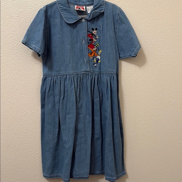 Disney Blue Buttoned Embellished Sundress